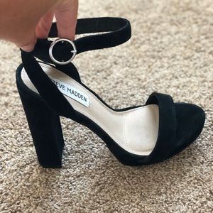 STEVE MADDEN - black suede, platform, block heel